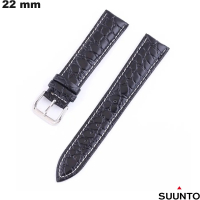 Koop Echt leren horloge bracelet Suunto Zwart 22 mm