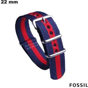 Blue 22mm Watch Fossil Fabric Bracelet - 24h Shipping