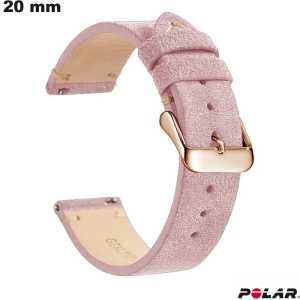 Bracelete de 20 mm de smartwatch vintage Rosa Couro Polar de qualidade