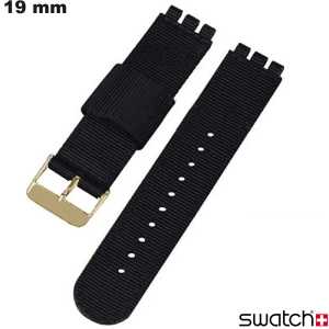 Swatch 19mm Black Fabric Watch Strap # 24h Shipping