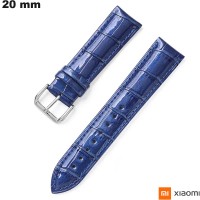 Armband Xiaomi 20mm Echt Leer Blauw / Eenvoudige Montage