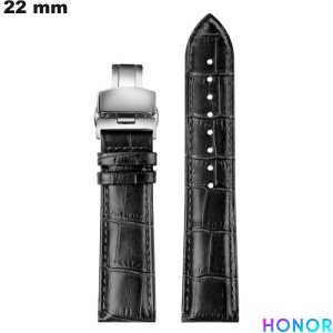 Pulseira Honor Noir 22 mm Couro verdadeiro \ Porta Oferecido