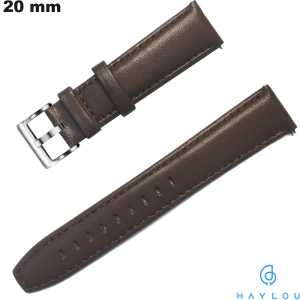 Bracelet 20 mm Marron Cuir véritable montre Haylou pas cher