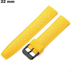 22 mm Yellow Rubber Watch Bracelet: Shipped within 24 hours