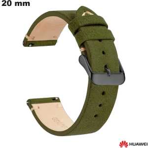 Bracelete 20 mm Huawei Couro verdadeiro Verde de smartwatch de qualidade