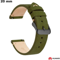 Bracelet 20 mm Huawei Cuir véritable Vert de smartwatch de qualité