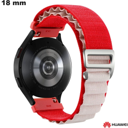 Huawei Rode Nylon Horlogearmband 18 mm Brede Pols