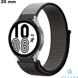 Bracelet 20 mm Nylon de montre connectée Haylou Gris