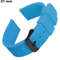 Blue high-quality allergy-free 21 mm rubber watch bracelet