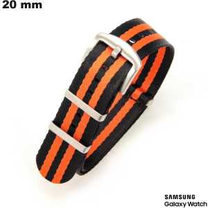 Armband Samsung 20 mm Schwarzes Smartwatch-Nylon von hoher Qualität