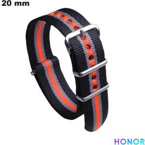 Pulseira de Tecido Preta para relógio Honor 20mm \ Envio a 3,99€