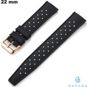 Bracciale Haylou Noir Respirante 22 mm Caoutchouc orologio di qualità