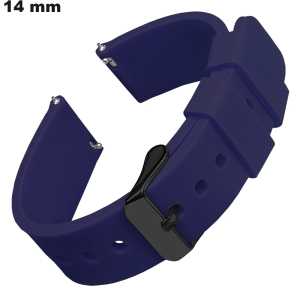 14mm Blue Rubber Watch Strap | 24h Shipping