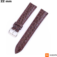 Bracelet Xiaomi Marron pour montre 22 mm Cuir véritable de qualité