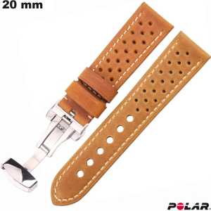 Bracelet Polar 20mm sport auto montre Marron # Port Offert