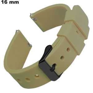 Siliconen Armband Groen 16 mm voor horloge ● Beste Prijs