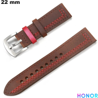 Comprar Pulseira de Couro Verdadeiro Honor Marrom para smartwatch 22mm