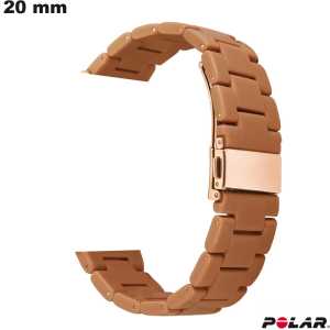 Bracelet 20 mm Marron pour montre Polar Résine # Port Offert