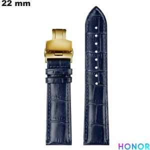 Genuine Leather Blue 22mm Bracelet Honor Quality Trend Watch