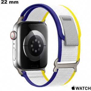 Koop Witte Stretch Armband Apple Watch Nylon horloge 22 mm