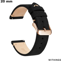 Bracelete para relógio Withings 20mm Preto Couro verdadeiro de qualidade