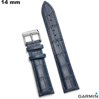 Pulseira de Couro Verdadeiro Azul Garmin 14 mm - Envio Rápido