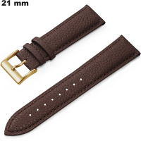 Pulsera de cuero auténtico marrón reloj de alta gama 21mm barata