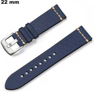 Echtes Lederarmband für Uhr 22mm Blau # Kostenloser Versand