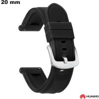 Bracelete 20 mm u Preto Borracha Huawei de relógio barato