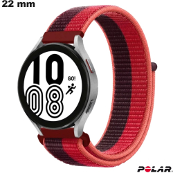 Bracelet Polar de montre connectée Rouge 22 mm Nylon