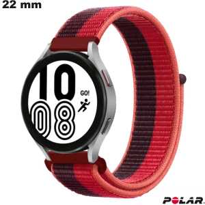 Bracelet Polar de montre connectée Rouge 22 mm Nylon pas cher
