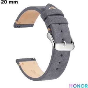 Bracciale Honor stile artigianale Grigio Pelle vera 20 mm di qualità