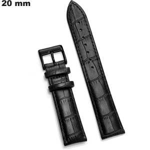 Armband 20 mm Schwarz Echtleder für Uhr # Premium Qualität