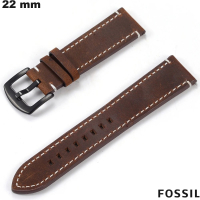 Bracelet Bruin Echt Leer smartwatch 22mm Fossil goedkoop
