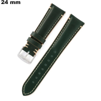 Bracelete 24 mm relógio Verde Couro genuíno ● Qualidade Premium