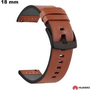 Buy Brown 18mm Leather-Look Huawei Smartwatch Bracelet