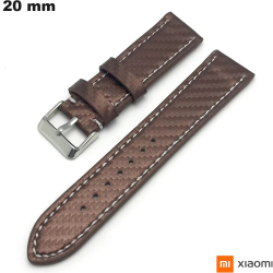 Bracelet Xiaomi Marron 20 mm Cuir véritable pour montre