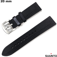 Pulsera Negra de Cuero auténtico para reloj Suunto de 20 mm de calidad