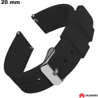 Bracelet 20mm Noir de montre Huawei Silicone ● Port Offert dès 20€