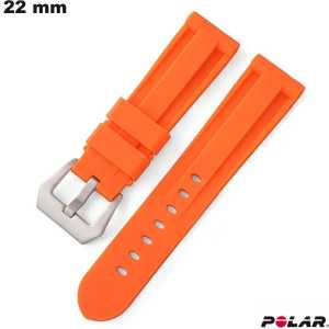 Polsband 22mm Caoutchouc Polar Oranje smartwatch van hoge kwaliteit