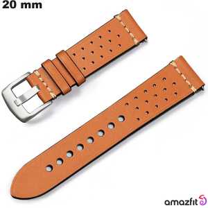 Pulsera Naranja de Cuero Verdadero 20mm reloj Amazfit barato