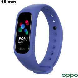 Bracelet Caoutchouc 15mm Bleu Oppo montre (Band, ...))