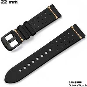 Pulsera Samsung Negra de Cuero Verdadero de 22mm para reloj de calidad