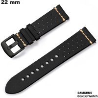 Bracelete Samsung Preto Couro Verdadeiro 22mm para relógio de qualidade
