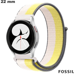 Bracelet Jaune Tissu 22 mm Fossil montre connectée