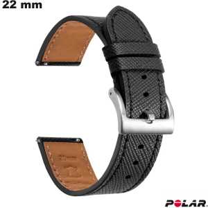 Armband Polar Smartwatch kaufen Schwarz Echtes Leder 22 mm