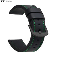 Bracelet classique Noir Cuir Synthétique 22 mm ● Qualité Premium