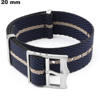 Armband 20 mm vintage horloge Blauw Nylon \ Beste Prijs
