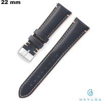 Pulseira de couro genuíno para smartwatch Haylou 22 mm azul de qualidade