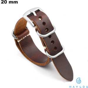 Armbanduhr Smartwatch 20 mm Echte Leder Haylou Braun günstig